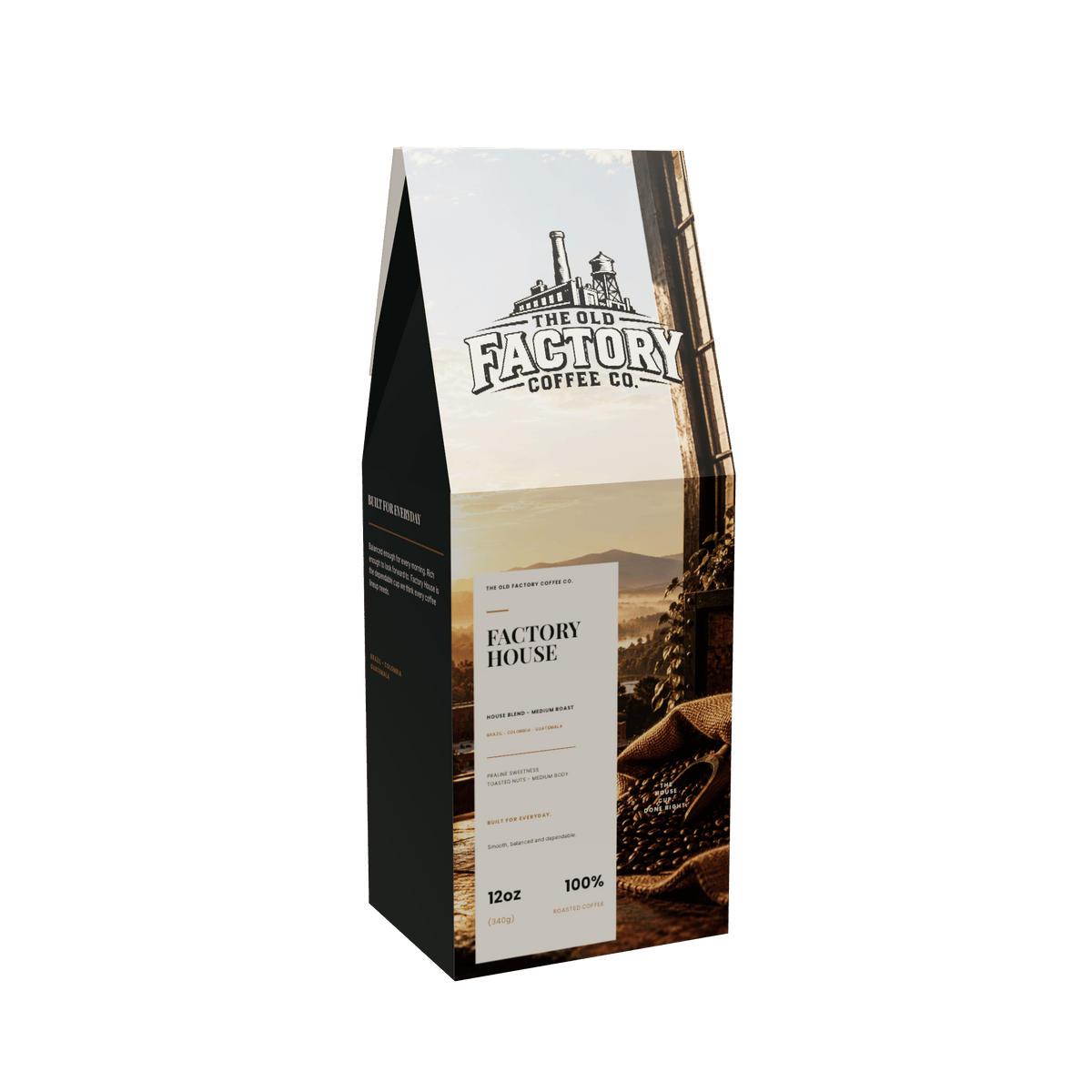 Factory House Blend coffee box front view