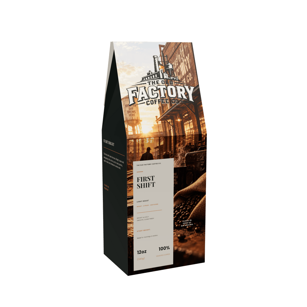 First Shift coffee box front view