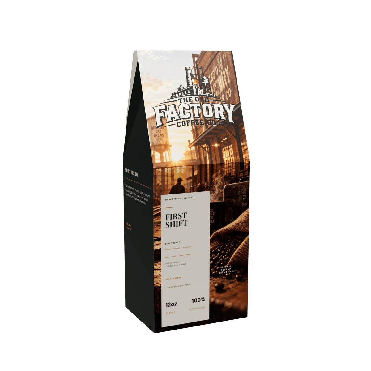 First Shift coffee box front view