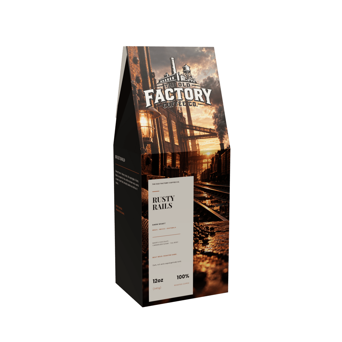 Rusty Rails coffee box front view